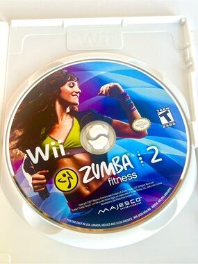 Zumba Fitness 2 Wii Game Disc – Blue, Purple, Yellow Artwork